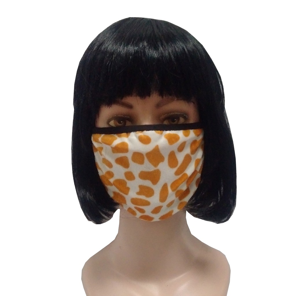 Masker Kain 3 Lapis ply Katun Motif Jerapah - Bahan Lembut - Tebal