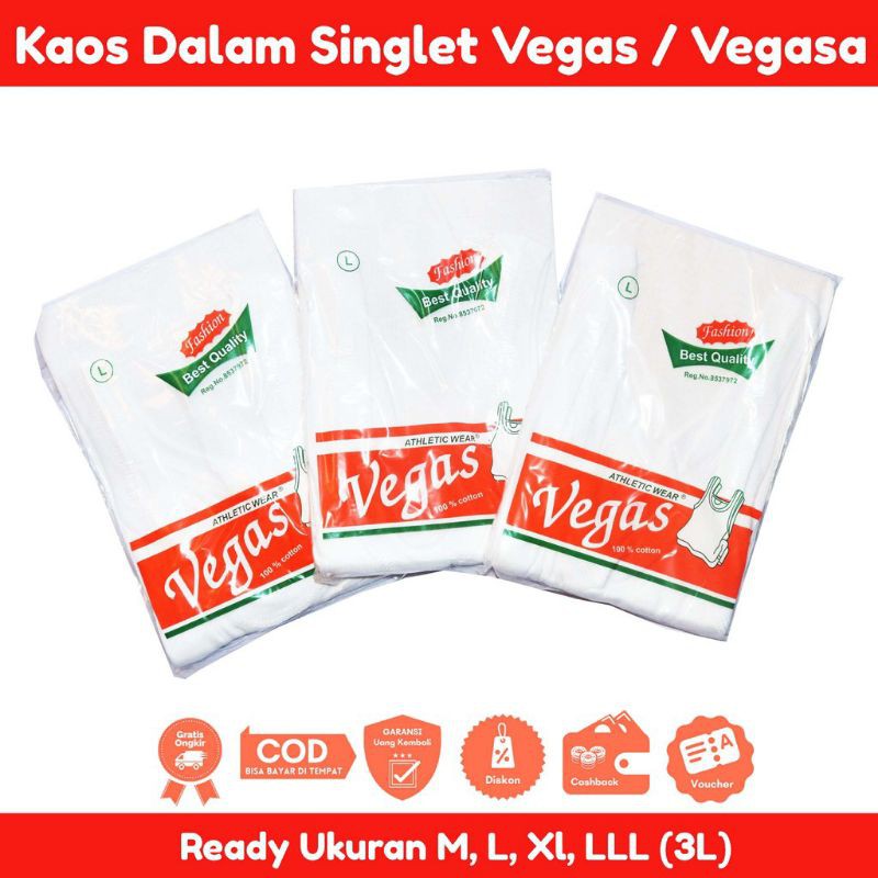 GROSIR SINGLET PRIA MURAH / Singlet Cowok PUTIH VEGAS / kaos SINGLET VEGAS/