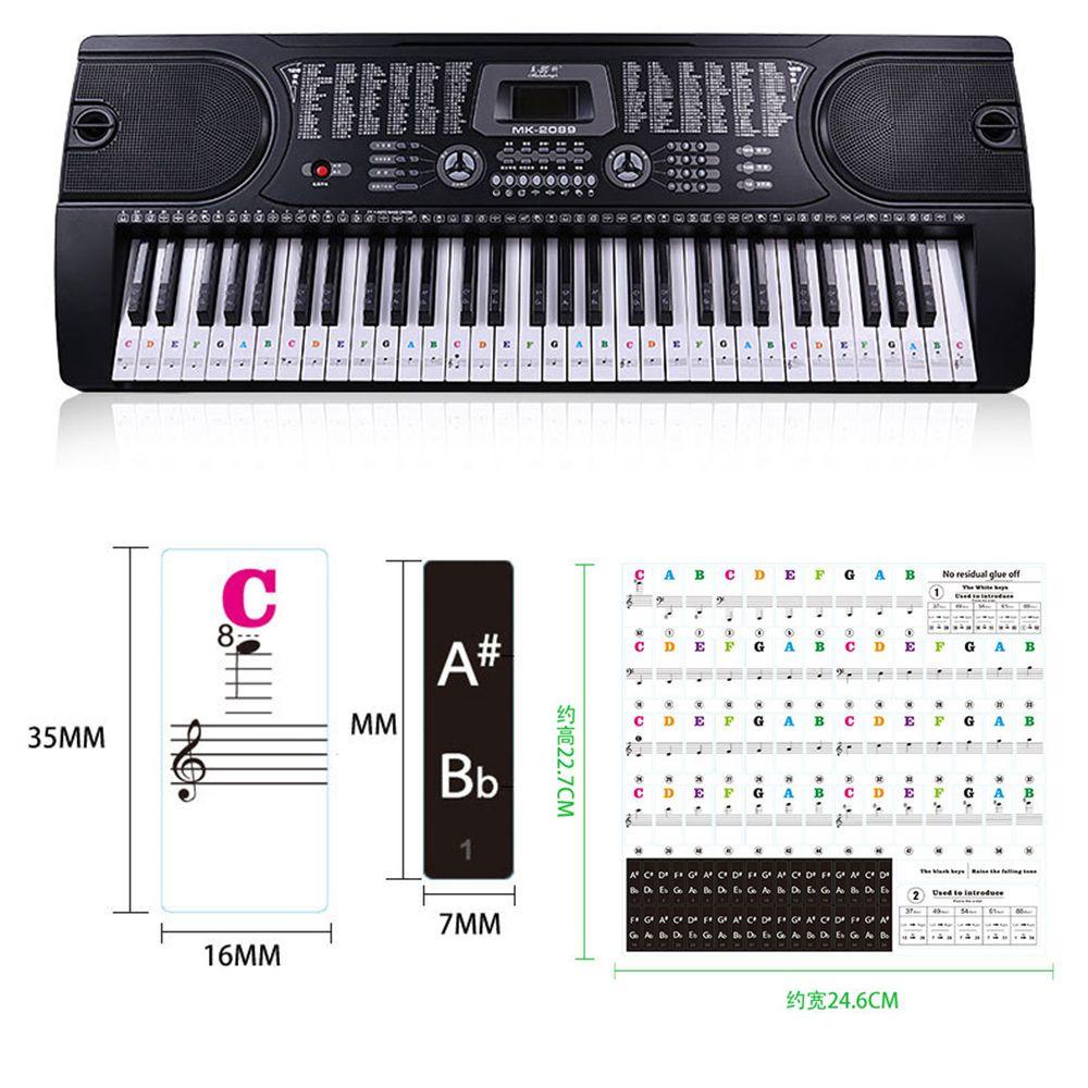 Stiker Keyboard Elektronik Populer 2model Transparan88/61 /54 /49 Key Music Label Notes