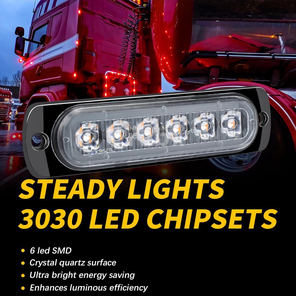 6led General High-power Waterproof Lampu Strobo Samping Truk Mobil Terang Panjang/Lampu Kabut Van LED Truck 12V Lampu Sein/Lampu Kedip Hias Pickup Motor