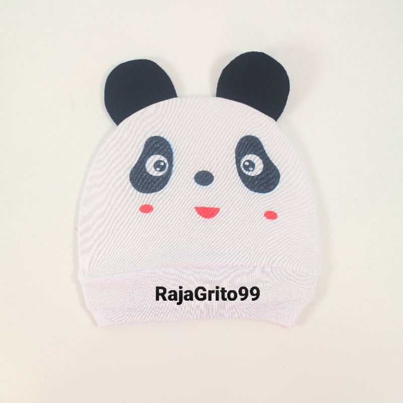 Topi bayi karakter binatang Panda / topi karakter lucu new born 0 - 3th bahan premium / Kupluk bayi