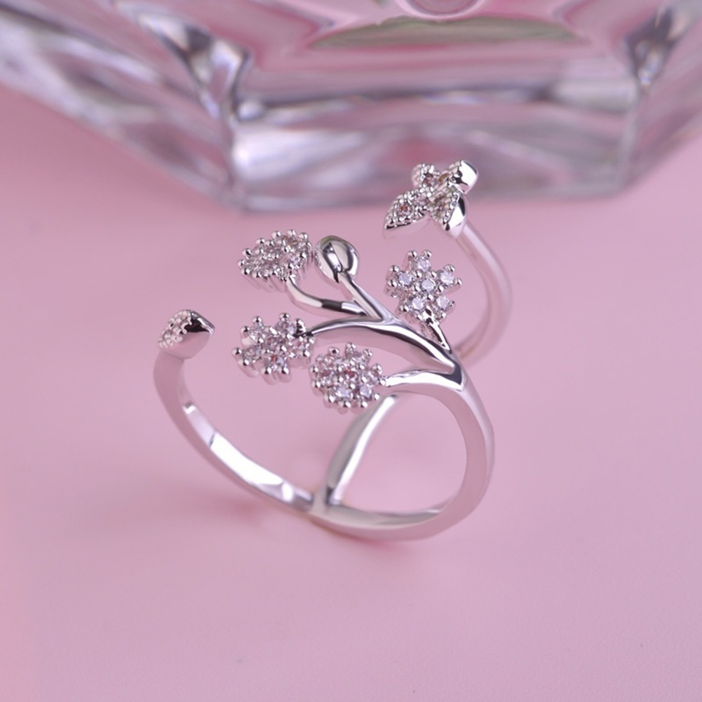 Hu Hu Hu Hu Hu Alat Bantu Pasang Kacamata♡ Perhiasan Cincin Tunangan Desain Kupu-Kupu Warna Silver Untuk Wanita