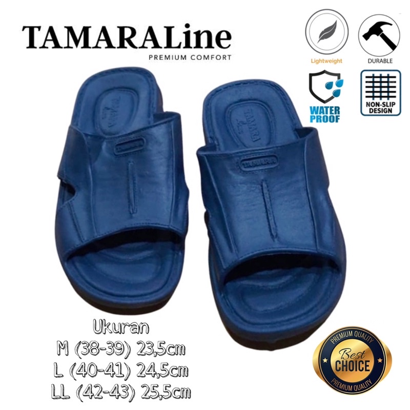 Sandal Selop Slide Slip on Karet Pria Dewasa / Remaja - TAMARALINE 166 / Bahan Premium Lentur Empuk Ringan Kuat Anti Slip Anti Air Model Sandal Casual Santai Rumah Hotel Outdoor Kamar Mandi Murah Original