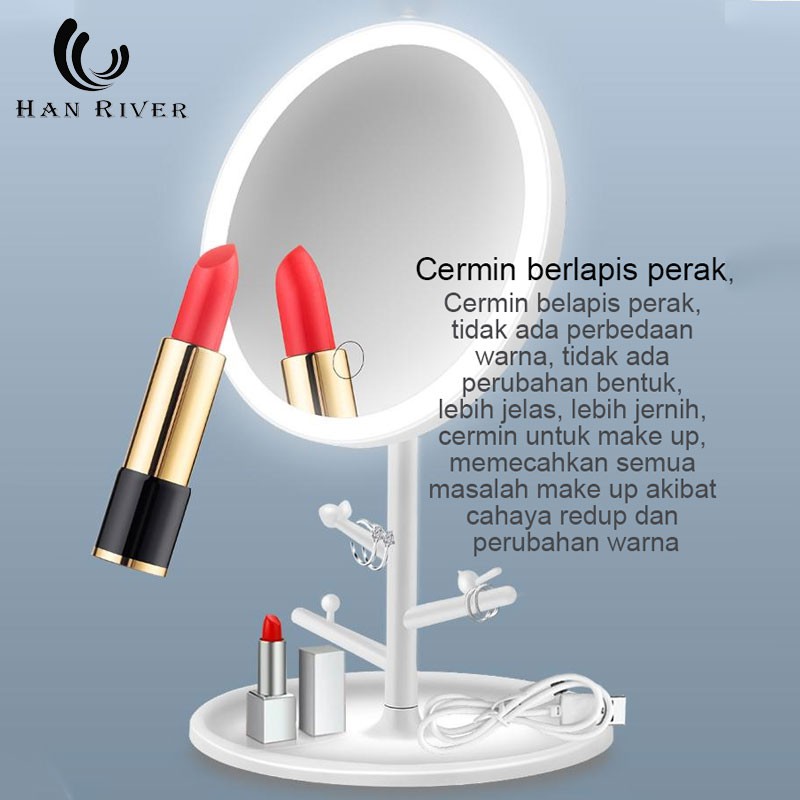 Cermin Make up -Gratis 1 kabel USB dan sisir portable/rias/HZ002-1 LED