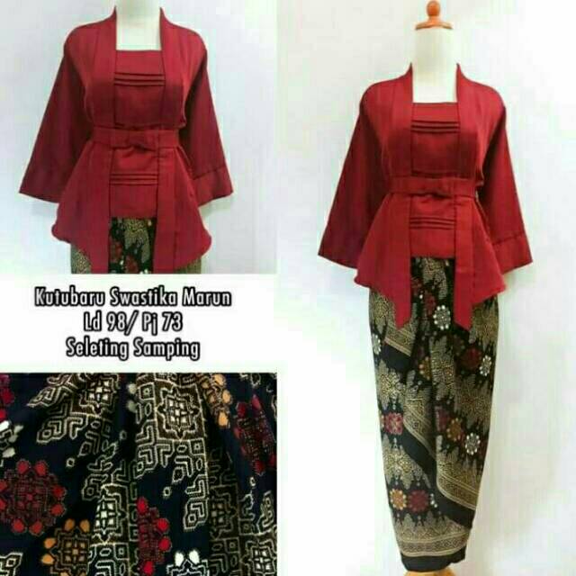 KEBAYA KUTUBARU MARUN GOLD ABU TOSCA kebaya BUSUI kutubaru