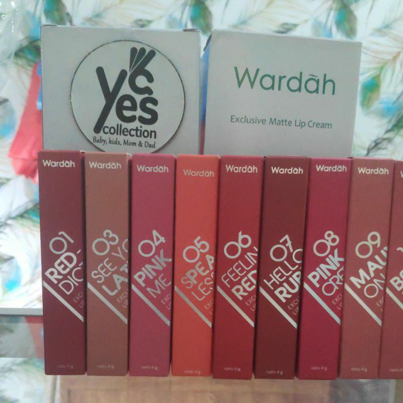 Wardah Exclusive Matte Lip Cream lipstik Stick stik bibir Red Berry Pretty Pink Plump Mauve Red Pinky Honey Bre Heart Nude remaja dewasa