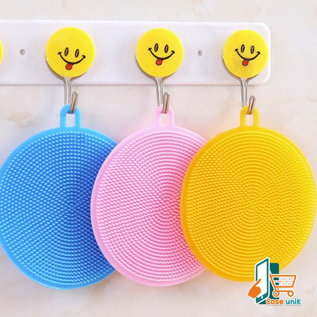 RT04 SPONS SPONGE SPON PENCUCI PIRING BULAT SILIKON SILICONE BRUSH SERBAGUNA FOOD GRADE CS3399