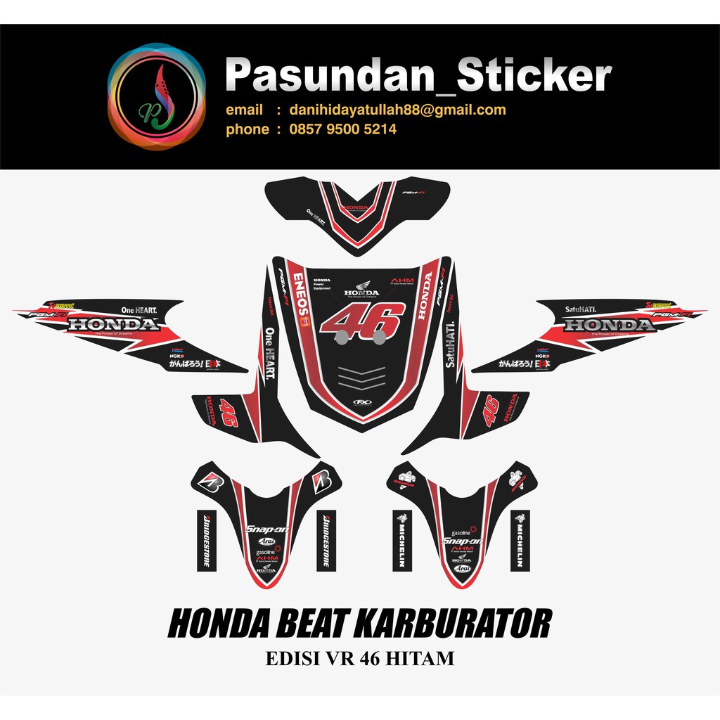 HONDA BEAT KARBURATOR EDISI VR 46 HITAM