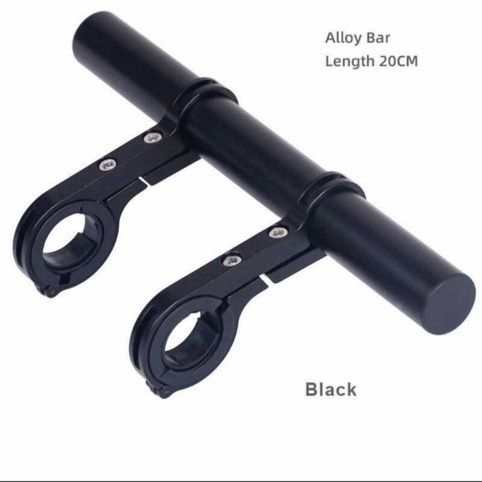 Handlebar extender stang sepeda deemount holder lampu mount alloy 20cm