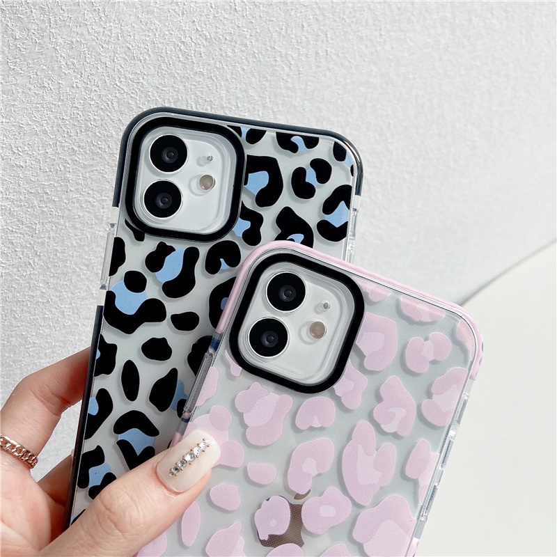 Soft Case Transparan Motif Leopard Untuk Iphone 6 6s 7 8 Plus X Xs Xsmax 11 12 Pro Max Xr 12mini