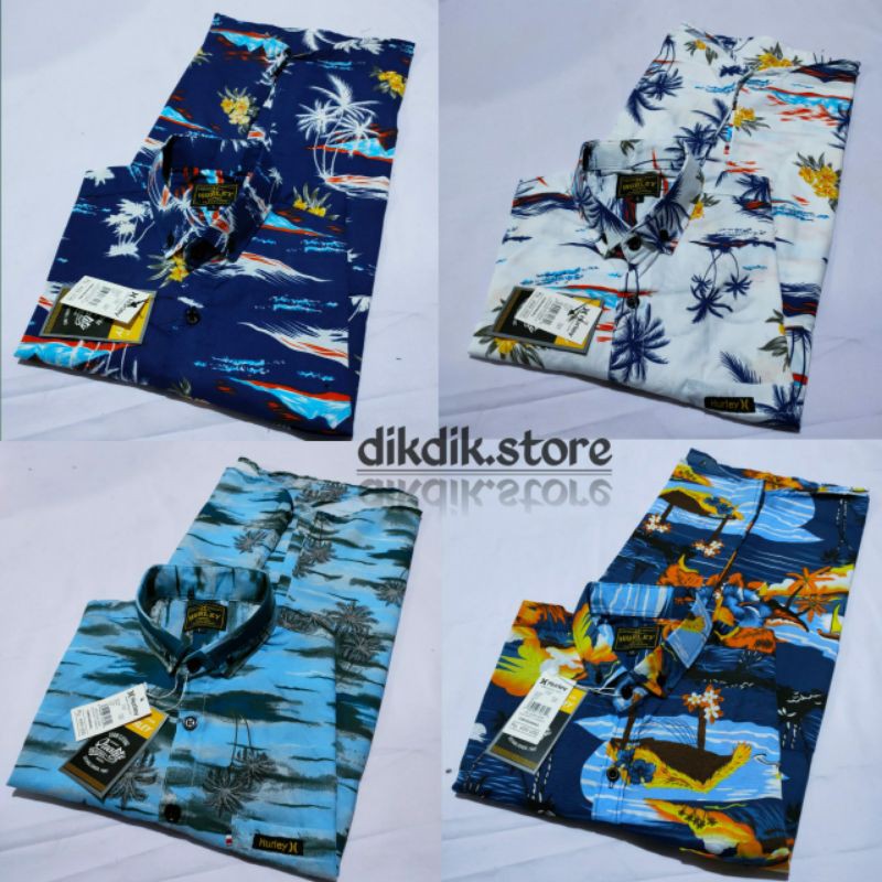 Kemeja motif pria lengan pendek cowok cewek / hem pantai motif bunga pria wanita / kemeja surfing