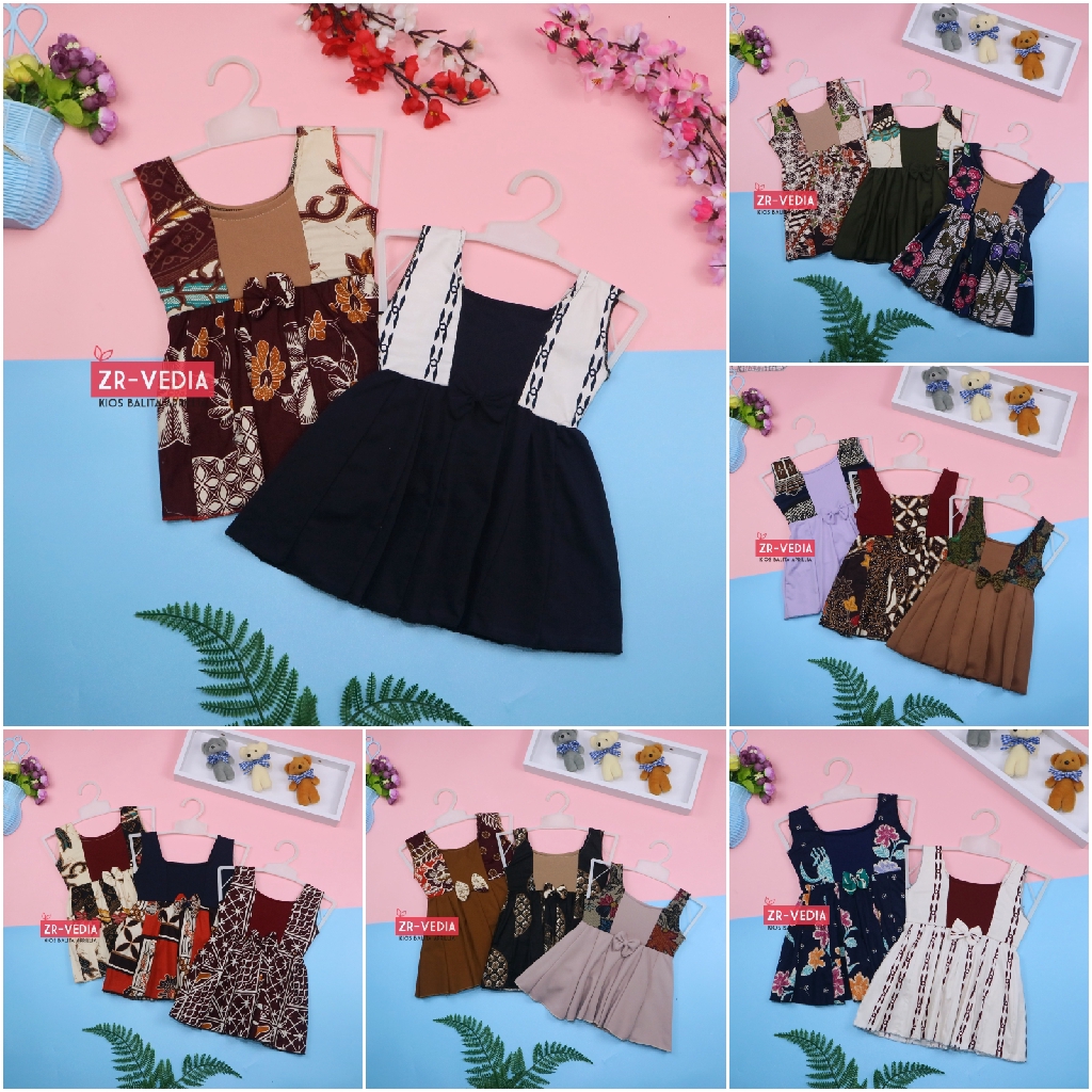 Dress Marsha Uk Bayi 3-6 Bulan / Baju Baby New Born Dres Batik Perempuan Gaun Tenun Bahan Adem Cewek