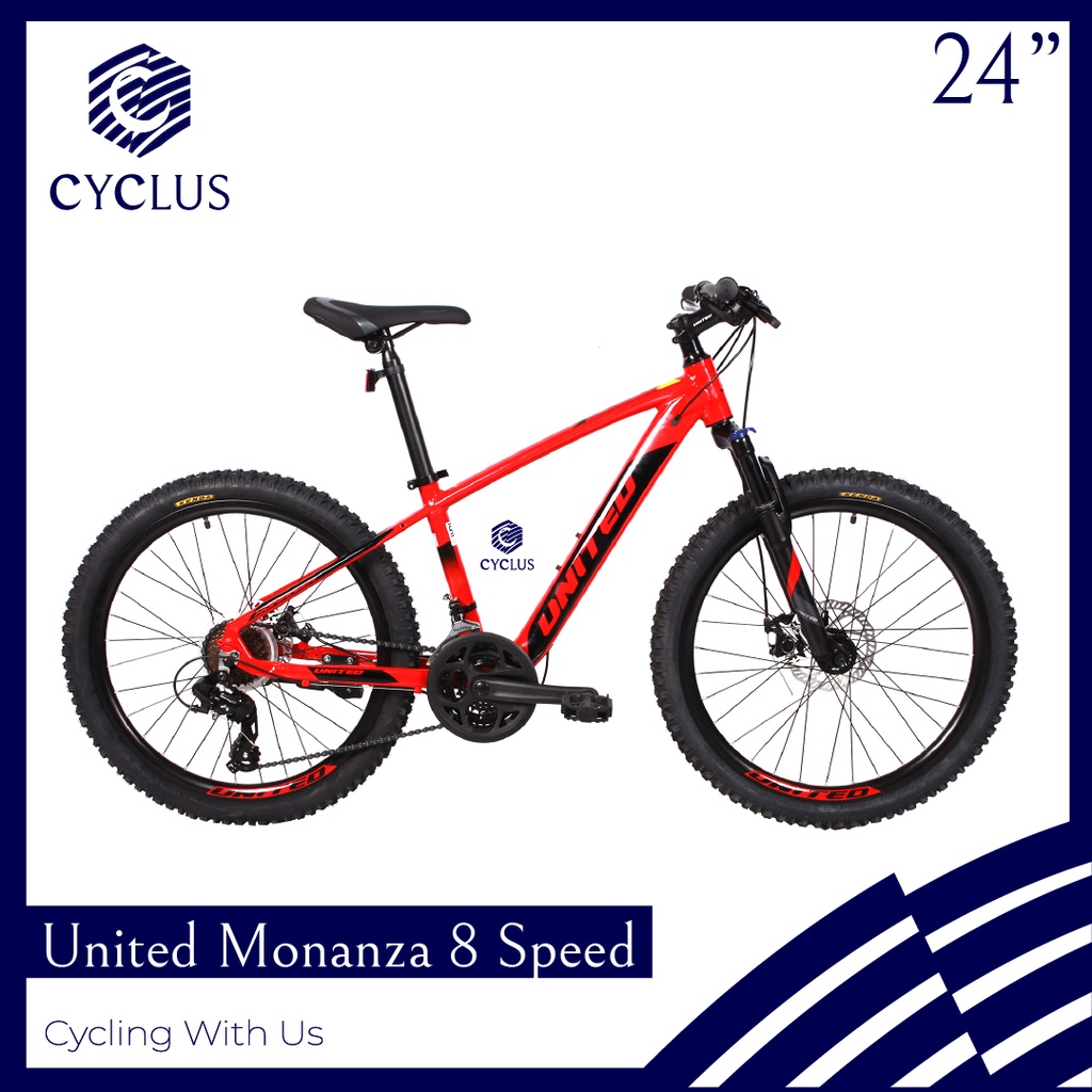 Sepeda Gunung MTB United Monanza 24 Speed Alloy 24 Inch Anak Dewasa