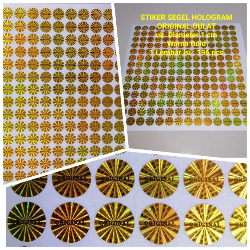 

Stiker Segel Hologram Original Gold Bulat 1 cm