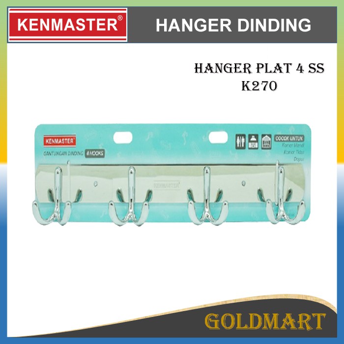 Gantungan Baju Dinding 4 Gaet / Kenmaster Hanger Hooks Bercabang 2 Besi