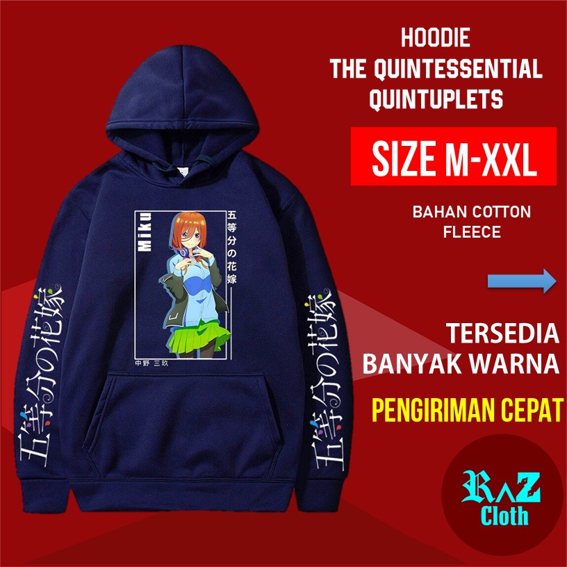 Jaket Wanita Nakano Miku The Quintessential Quintuplets Sweeter Hoodie Wanita