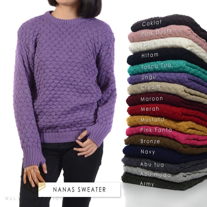 Promo Sweater Rajut Wanita Sweater Rajut Nanas Baju Rajut Korea