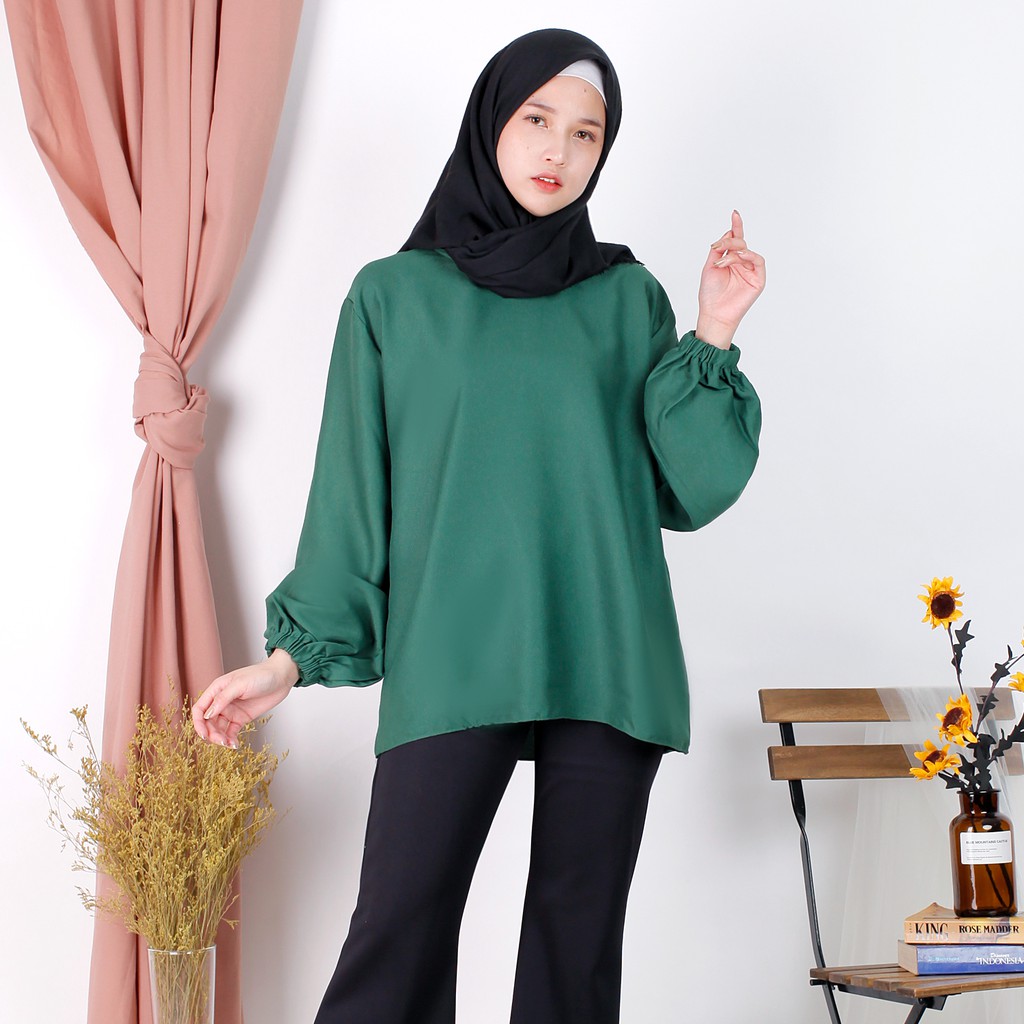 Linata Fashion | Kalina Blouse Lengan Balon Moscrepe Import-5