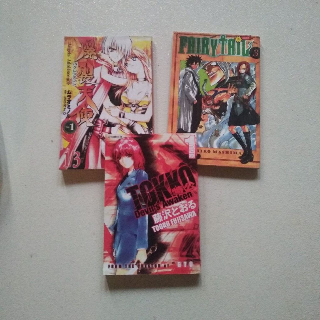 Komik ori bekas Paket 3 Buku Angels Adolescence 1-FAIRY TAIL 3-TOKKO Devil Awaken 1