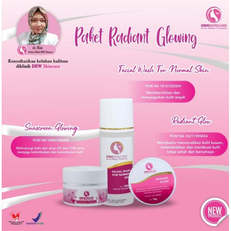DRW Skincare Paket Radian Series Brightening/whitening glowing by dr. Wahyu Triasmara