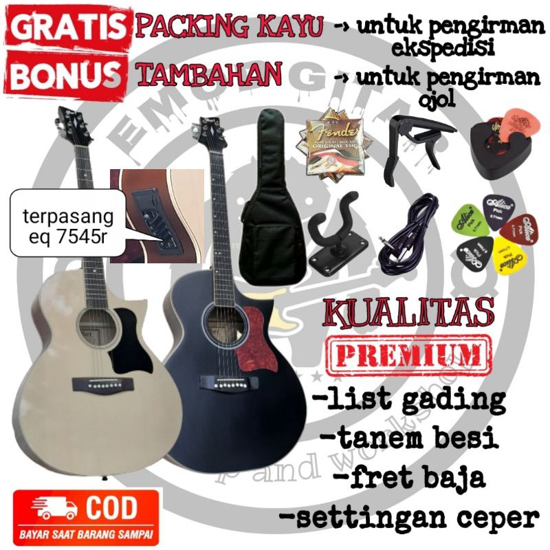 Gitar akustik elektrik cort eq 7545r custom KUALITAS PREMIUM