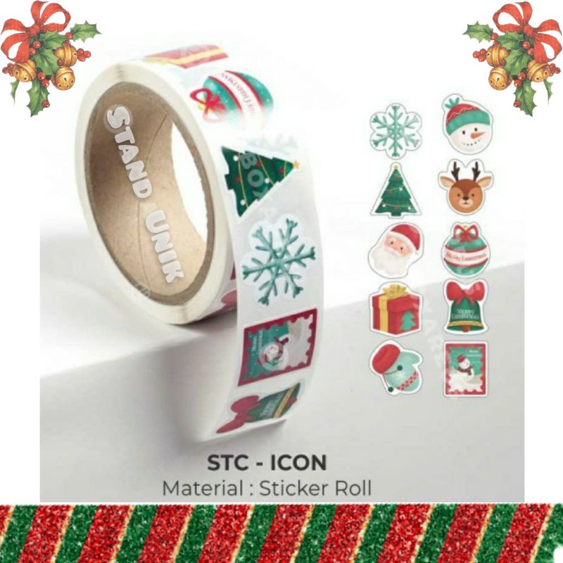 

Stiker Natal Christmas Sticker Hiasan Packaging Kertas Tempel