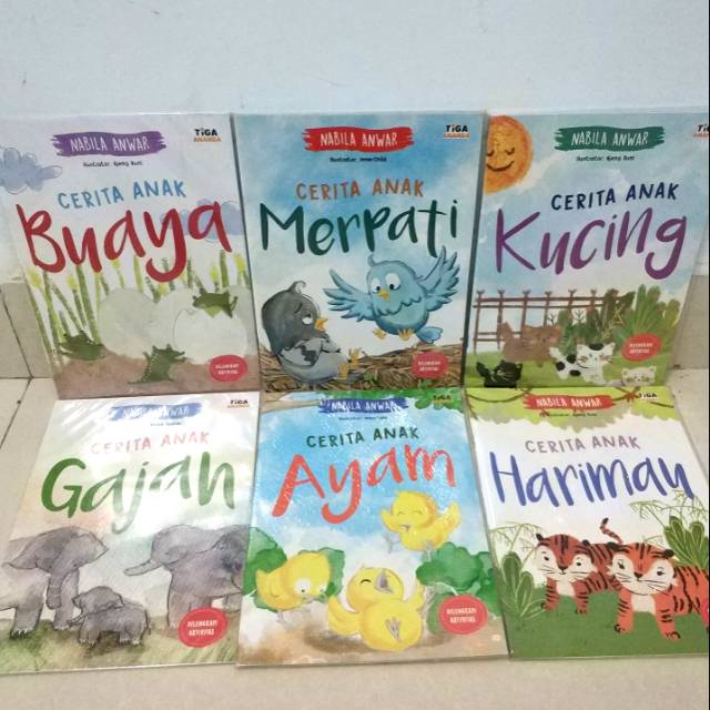 Seri CERITA ANAK Hewan Tiga Ananda (Buaya, Merpati, Kucing, Gajah, Ayam, Merpati)