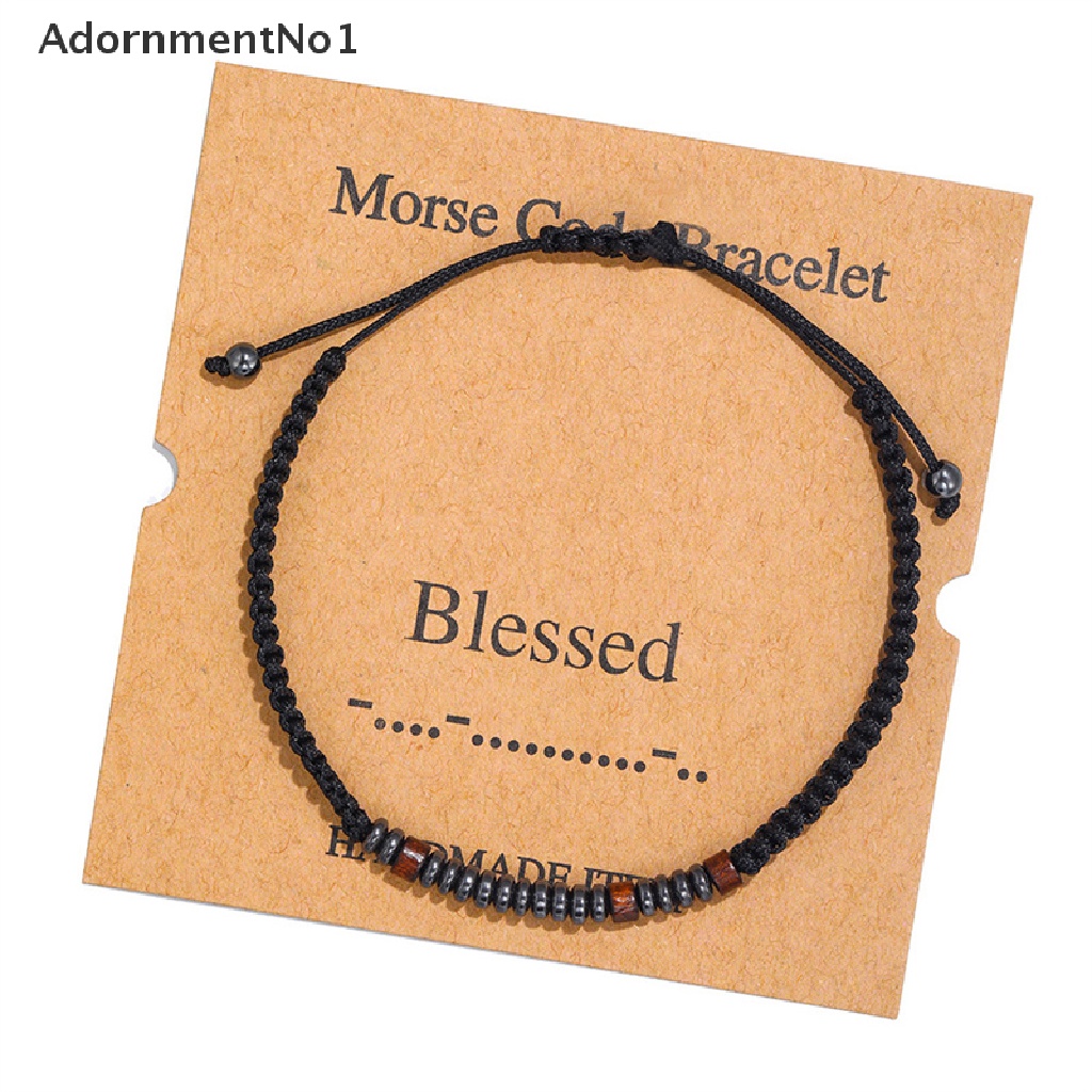 (AdornmentNo1) Gelang Tangan Adjustable Motif Kode Morse Untuk Perhiasan Wanita