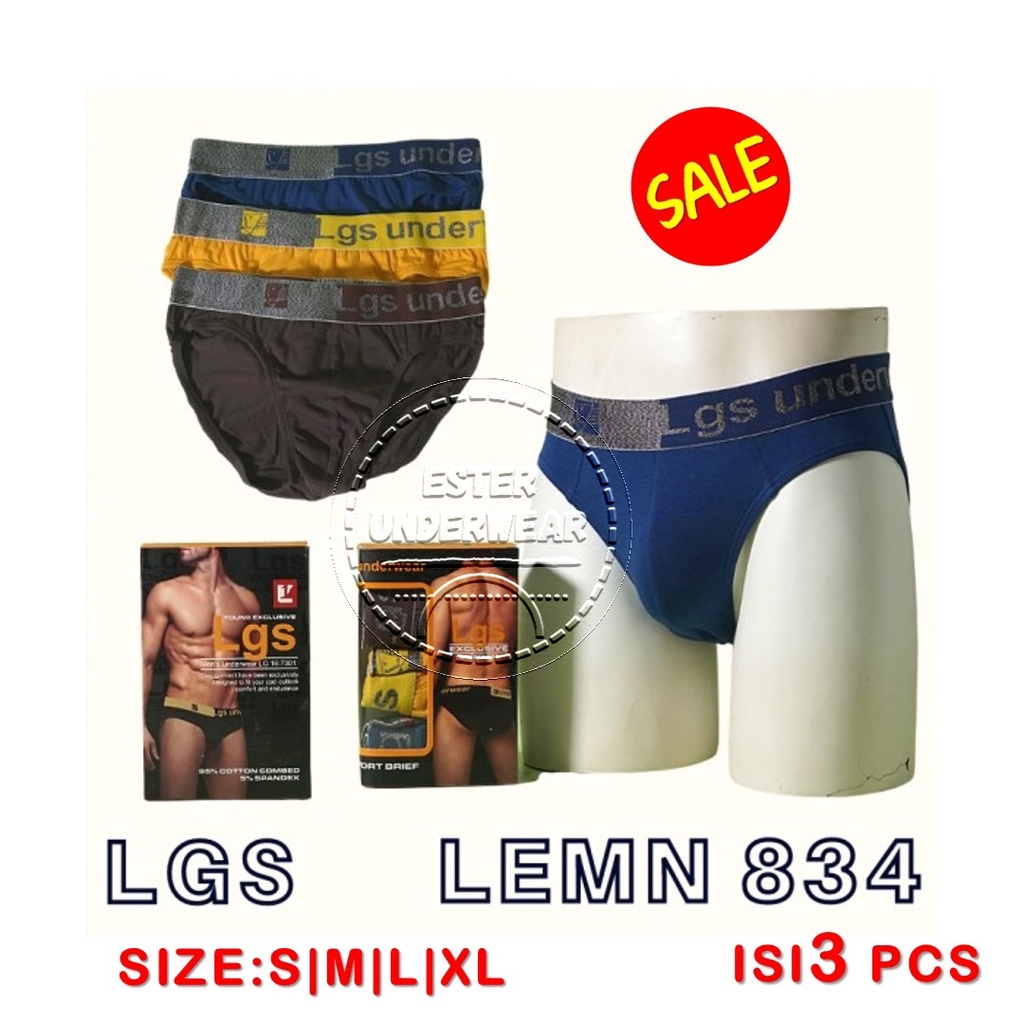 Celana Dalam Pria LGS 834 ISI 3 PCS | Brief Exclusive