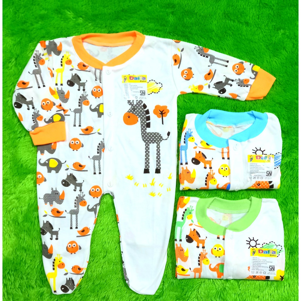 Jumper Tutup Kaki SNI Bayi Newborn Daffa Baby Motif / Sleepwear Baby Tutup Kaki /Jumpsuit Baby Daffa
