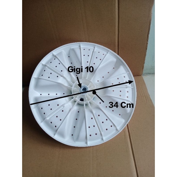 Pulsator mesin cuci 2 Tabung Polytron gigi 10. diameter 34 cm. baling baling mesin cuci