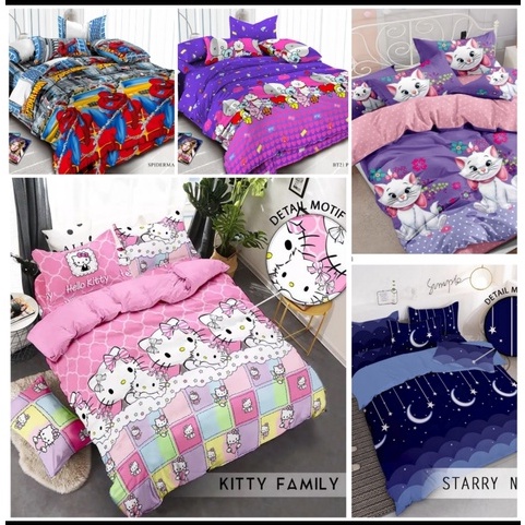 sprei karakter bahan katun halus khusus ukuran king 180 x 200
