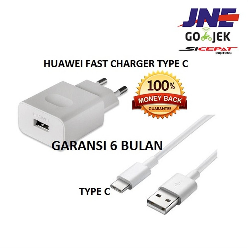 Charger Fast HUAWEI Charger HW-059200EHQ with USB Type-C Cable Original100%asli