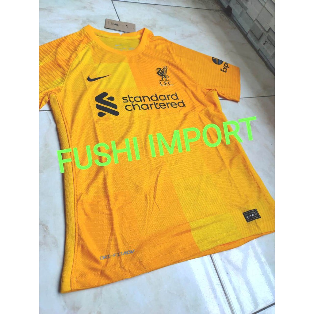 PLAYER ISSUE DRIFIT ADV - JERSEY BOLA LVRPLL GOALKEEPER KIPER KUNING 2022 VAPORKNIT HQ