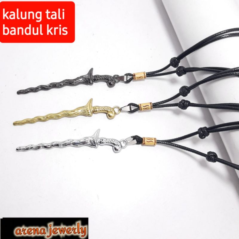 Kalung Keris Pria. Kalung Keris Murah. Kalung Tali Bandul Keris