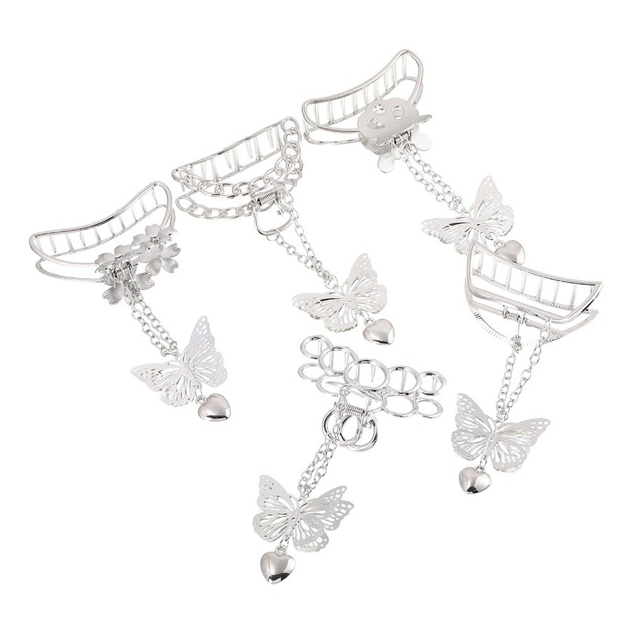 Jepit Rambut Bentuk Butterfly Love Bahan Alloy Metal Gaya Korea Untuk Wanita