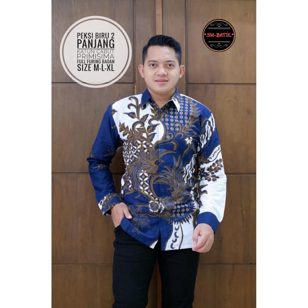 PEKSI BIRU 2 SM BATIKSOLOAMANAH BAJU KEMEJA BATIK SOLO PRIA LENGAN PANJANG PENDEK LAPIS FURING ATASAN BATIK PREMIUM MODERN KATUN HALUS GURDO IJO NAGA ABU BINTARA BRAMANTYA WISAKA KUNING SUKET SEGORO PEKSI KUNING NARAYA IJO PEKSI WIBOWO LESMANA HITAM UKAIL