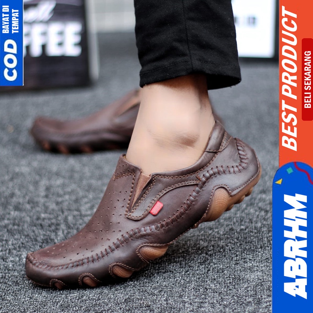 Sepatu Formal Pantofel Kulit Asli Kerja Pria ABRHM BESTRO