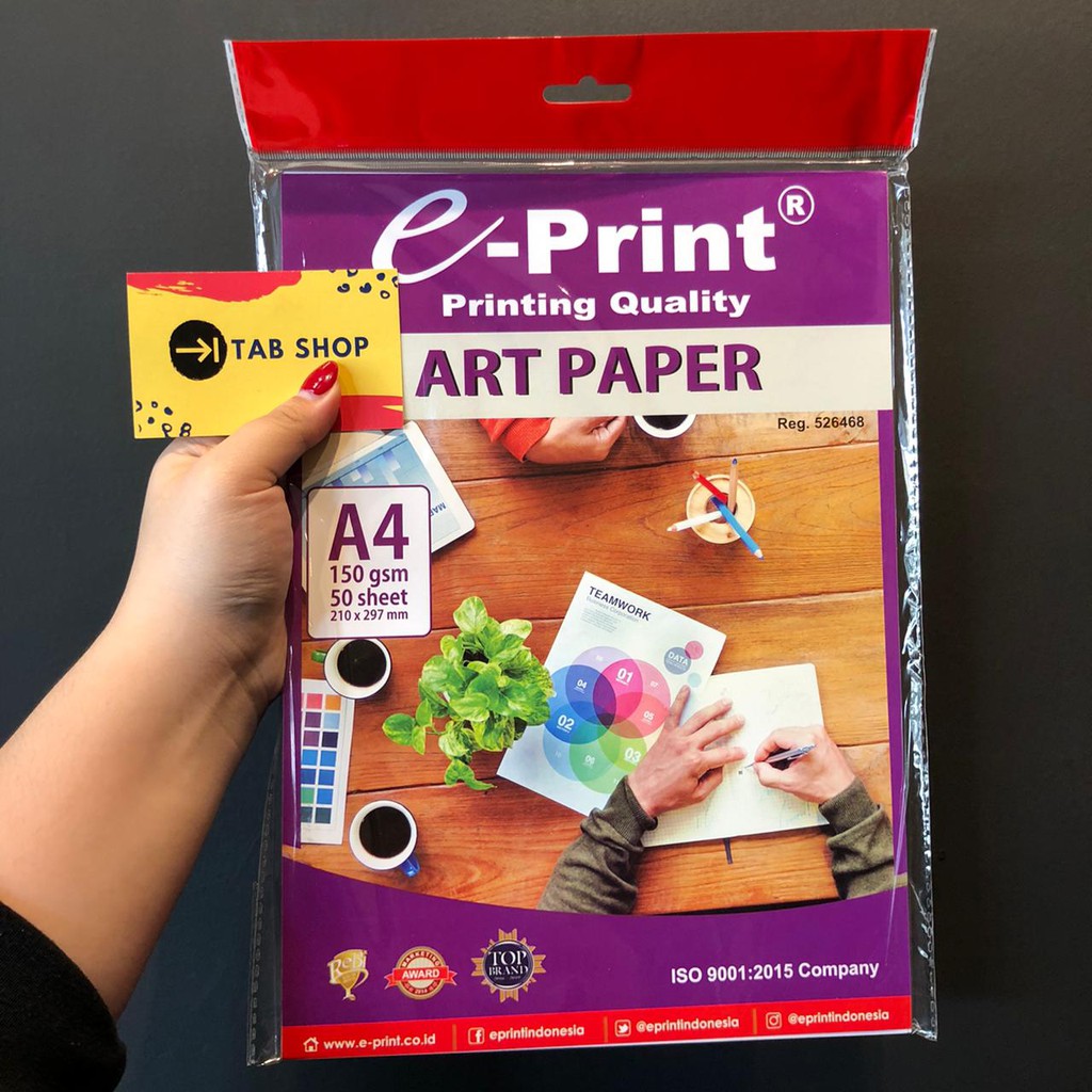 

TAB SHOP - EPRINT ART PAPER A4 150 GSM 50 LEMBAR - E-PRINT KERTAS SENI BAHAN MAJALAH A4 150 GSM 50 LEMBAR