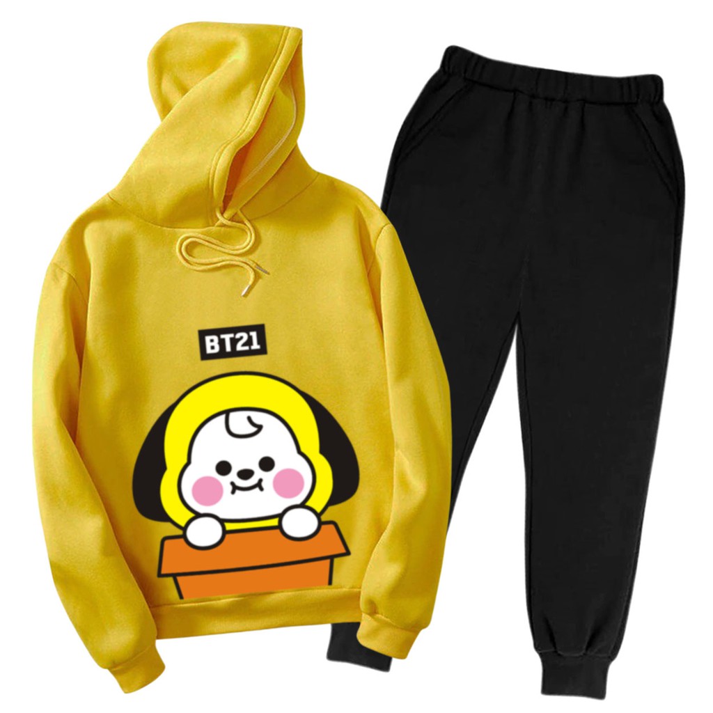 BESS - Setelan Hoodie Wanita Murah / Setelan Hoodie + Jogger Hitam - CIMY BW