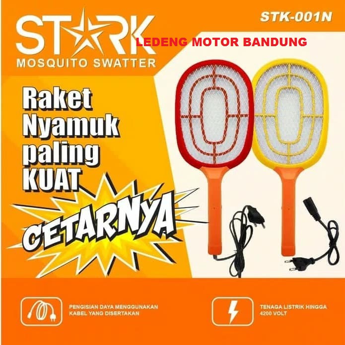 Raket Nyamuk Listrik Stark Moquito Swatter Pest Control Electric Lalat Serangga