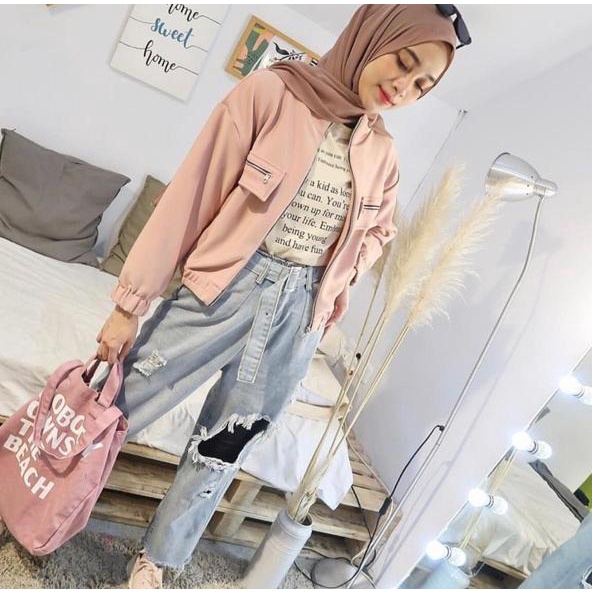 GBR.397516 ‑ BASIC ZARRA ZIPPER JAKET MURAH WANITA