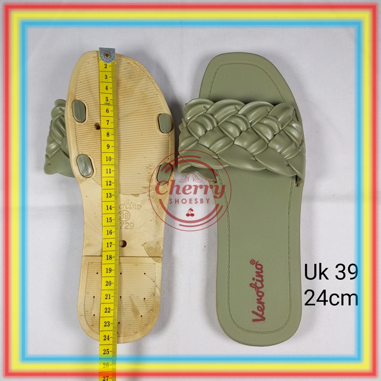 A729-29J Sandal Selop Wanita Verotino Sendal Slop Cewek Karet Motif Kepang Ketupat Glanzton