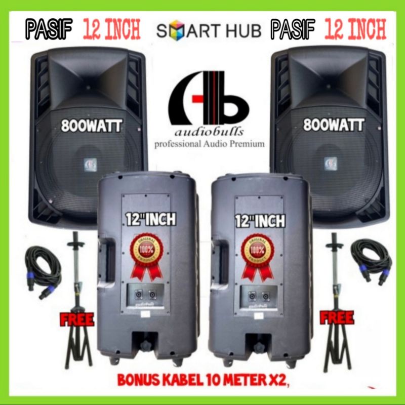 Speaker Pasif AB Audio Bulls 12 Inch Model RCF + 2 Stand Speaker