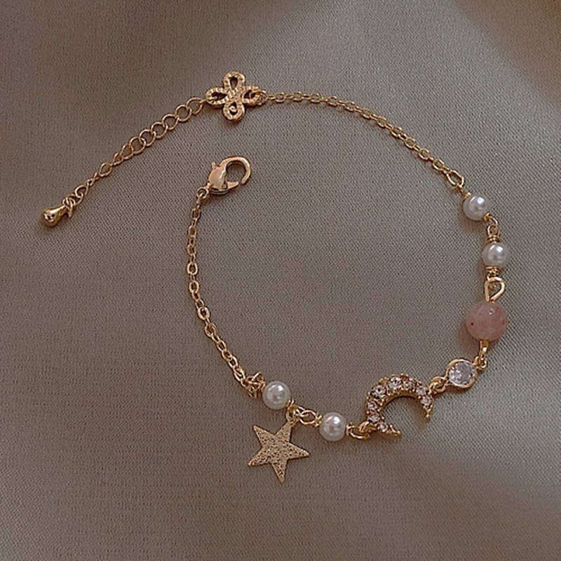 Gelang Titanium Wanita Anti Karat Kristal Bunga Kupu Desain Ins Korea Bangle Perhiasan Aksesoris-#1