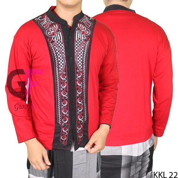 GIOFLO Kemeja Koko Muslimin Pria Modern Red / KKL 22