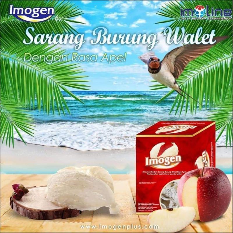 Imogen Sarang Walet BPOM 1 Box Isi 10 Sachet Minuman Suplemen Kesehatan Sarang Burung Walet Original