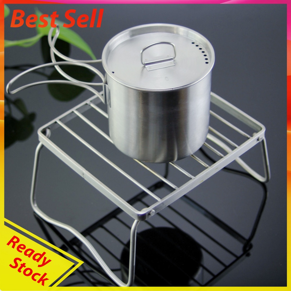 Portable Mini BBQ Grilling Basket w/ Handbag Stainless Steel Barbecue Grill