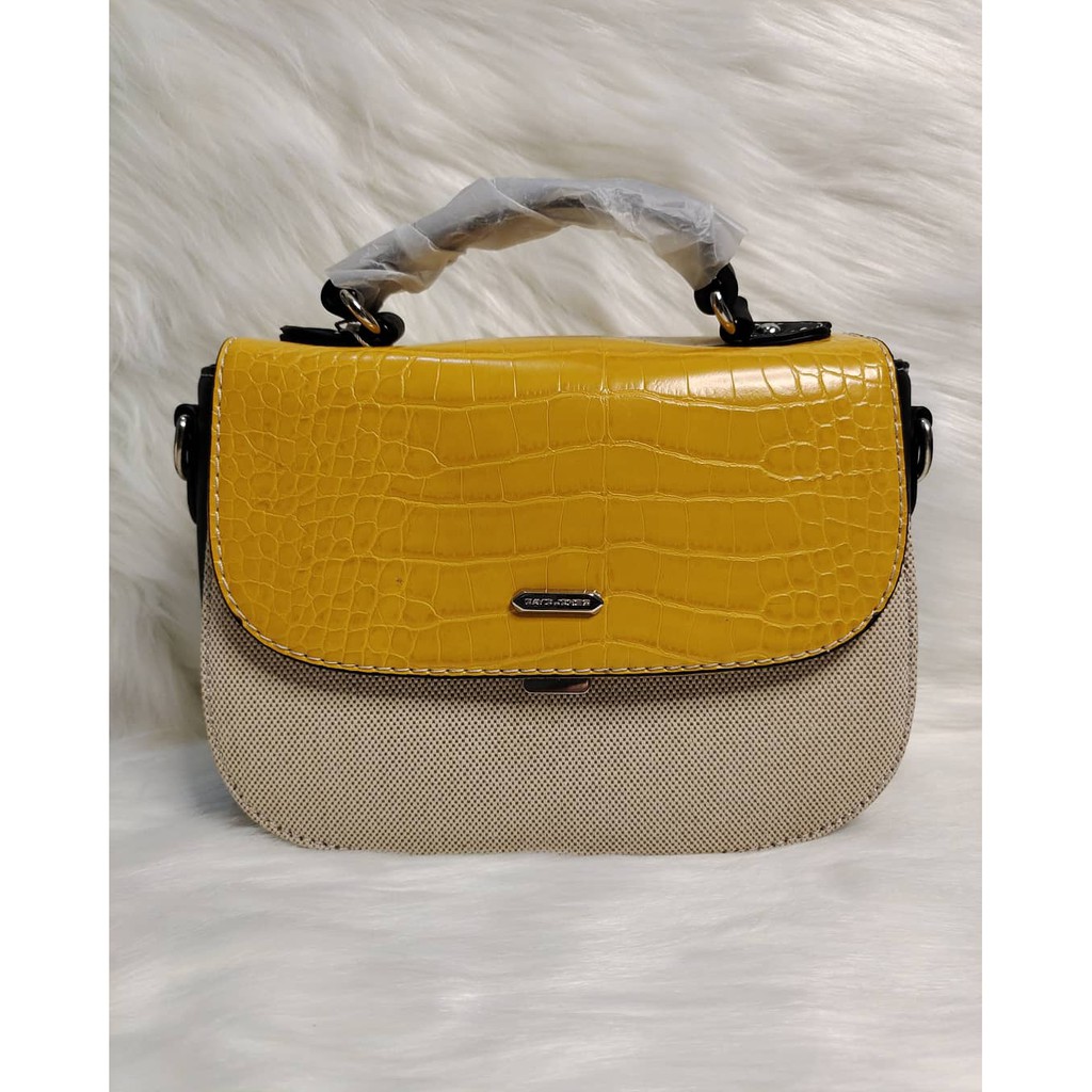 David Jones Paris SlingBag Croco Yellow Original 100%