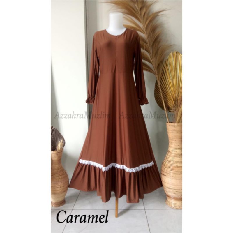 Gamis Jersey Super Remple Renda Busui+saku kanan / R.15 - 153-5068